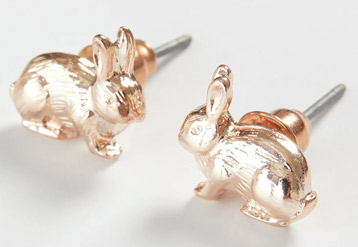 Fable Rose Gold Rabbit Stud Earrings