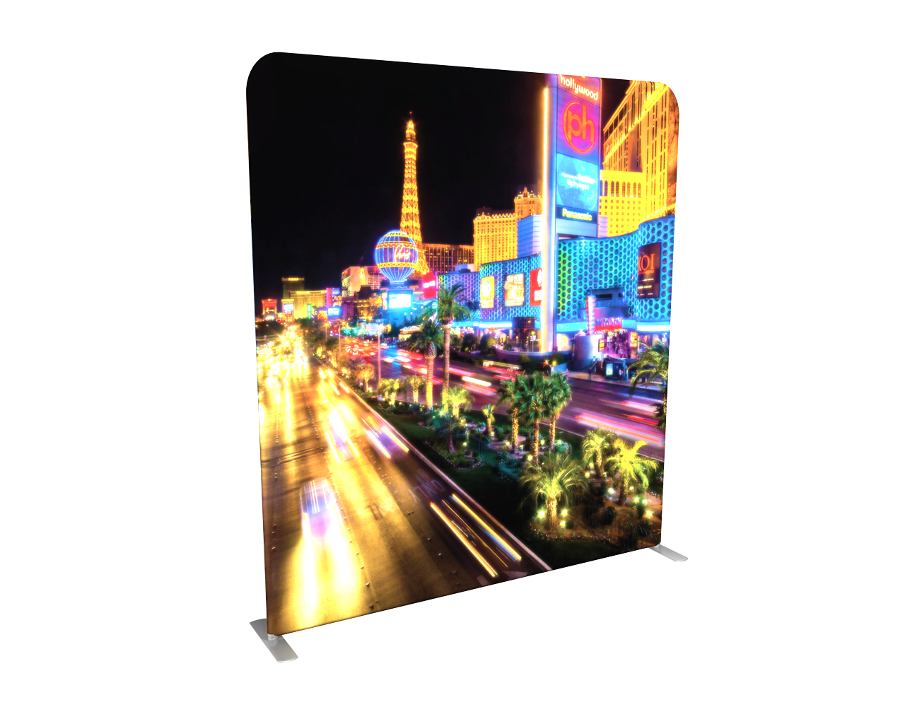 example of backlit tension fabric displays