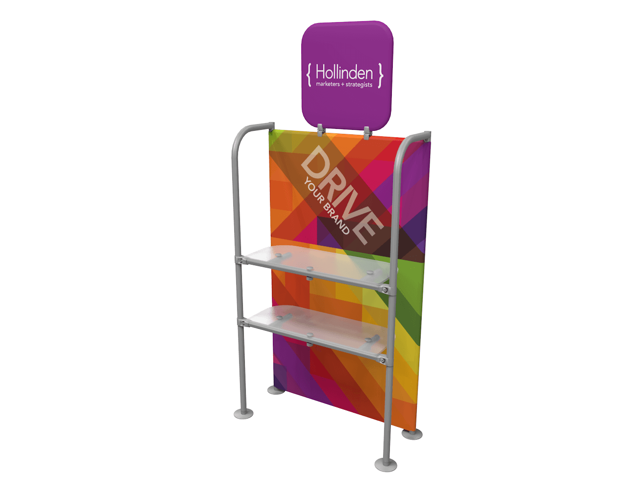 Merchandiser 60" Two Shelves with Header Trade Show Accessory