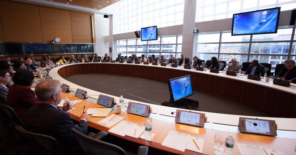 Participants convene at the World Bank-IMF Annual Meetings 2013. Photo by Dasan Bobo/World Bank, licensed under (CC BY-NC-ND 2.0).