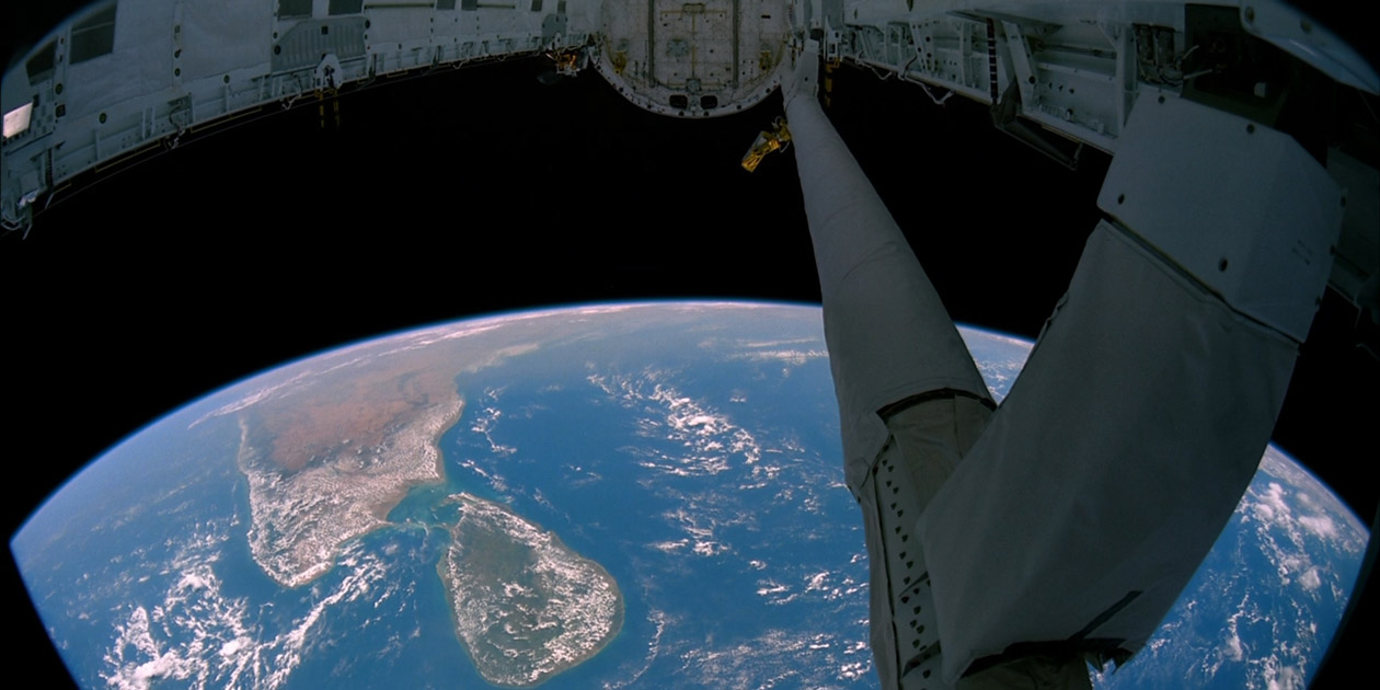 View of South India and Sri Lanka from the payload bay of the Space Shuttle in earth orbit. Photo by NASA via Wikimedia, licensed under (CC BY 2.0).