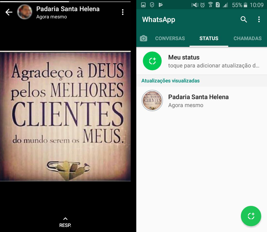 Status do whatsapp para clientes