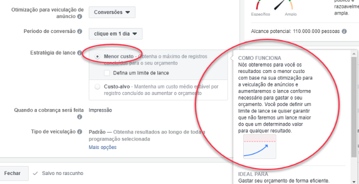 o lance automático de menor custo no facebook ads é a melhor forma de começar, mas depois você pode investir nos lances manuais para aumentar os seus ganhos.