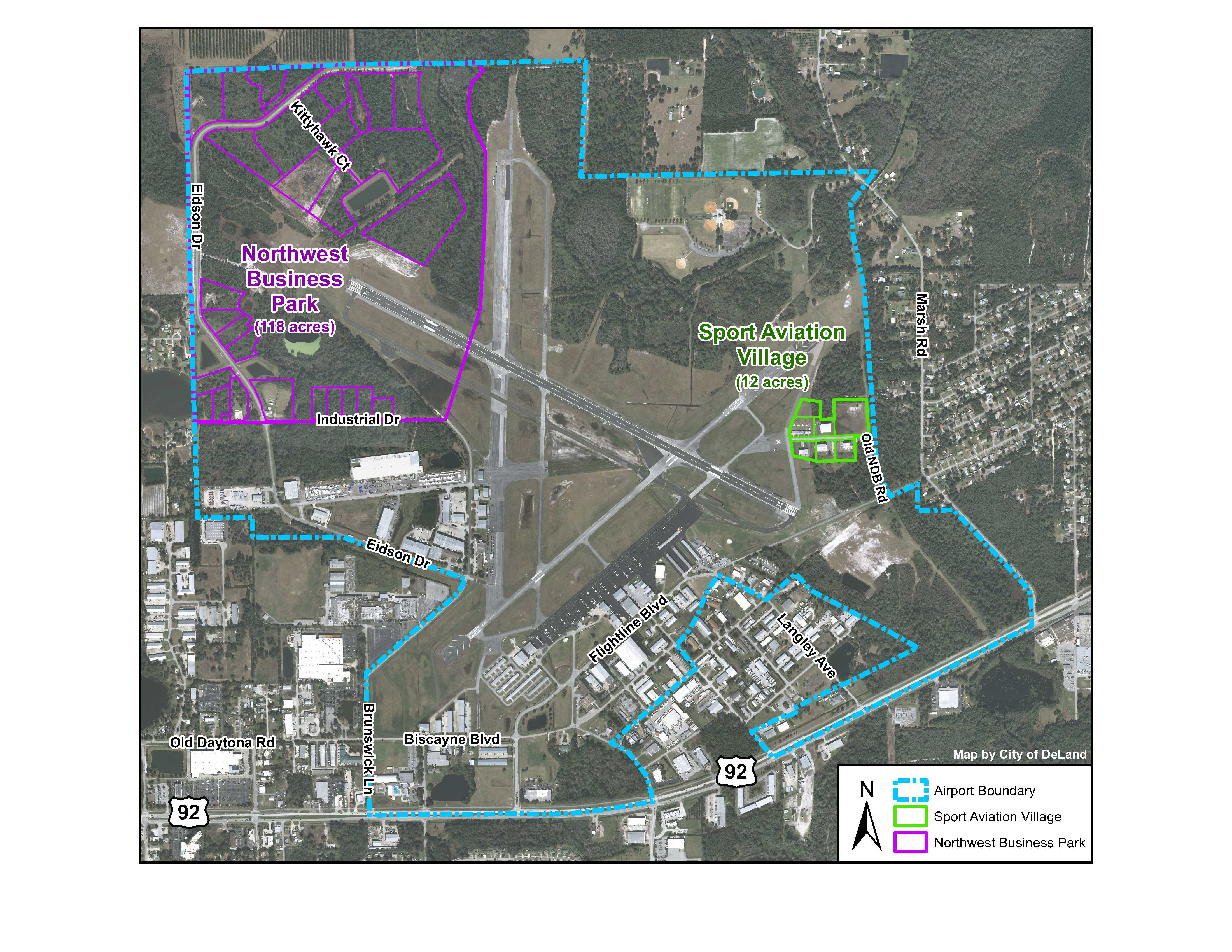 DeLand Airport Aerial Map
