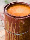 Rusted can of old unusable paint