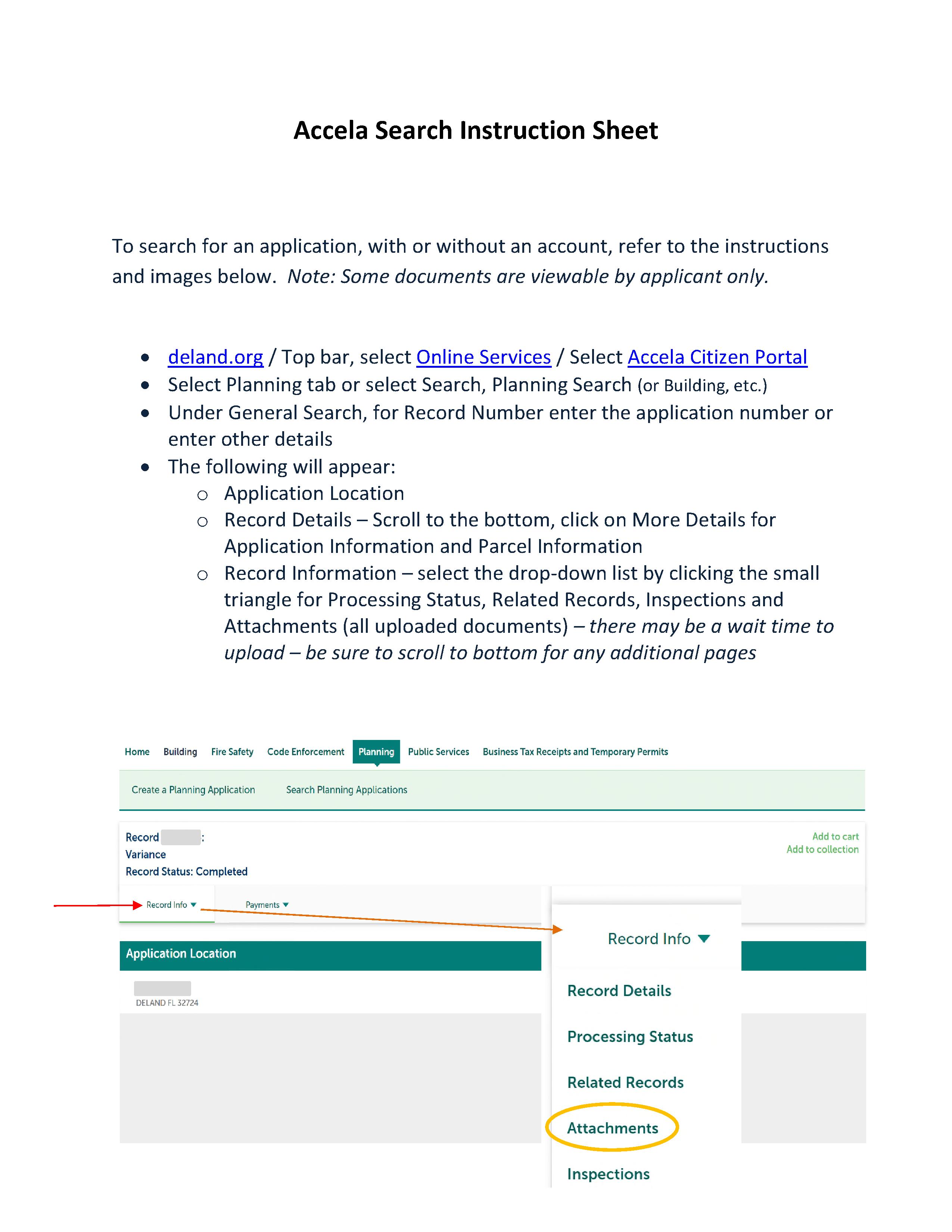 Accela Search Instruction Sheet