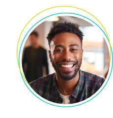 A face of a male marketer smiling. 