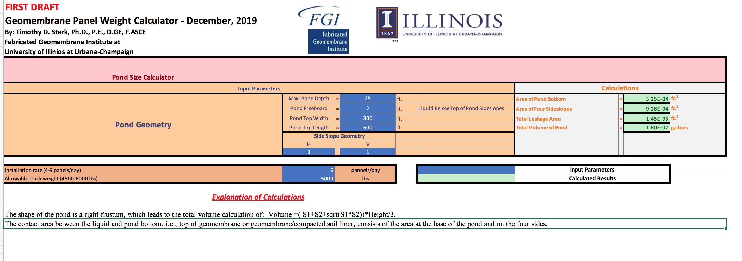 Pond Liner Calculator