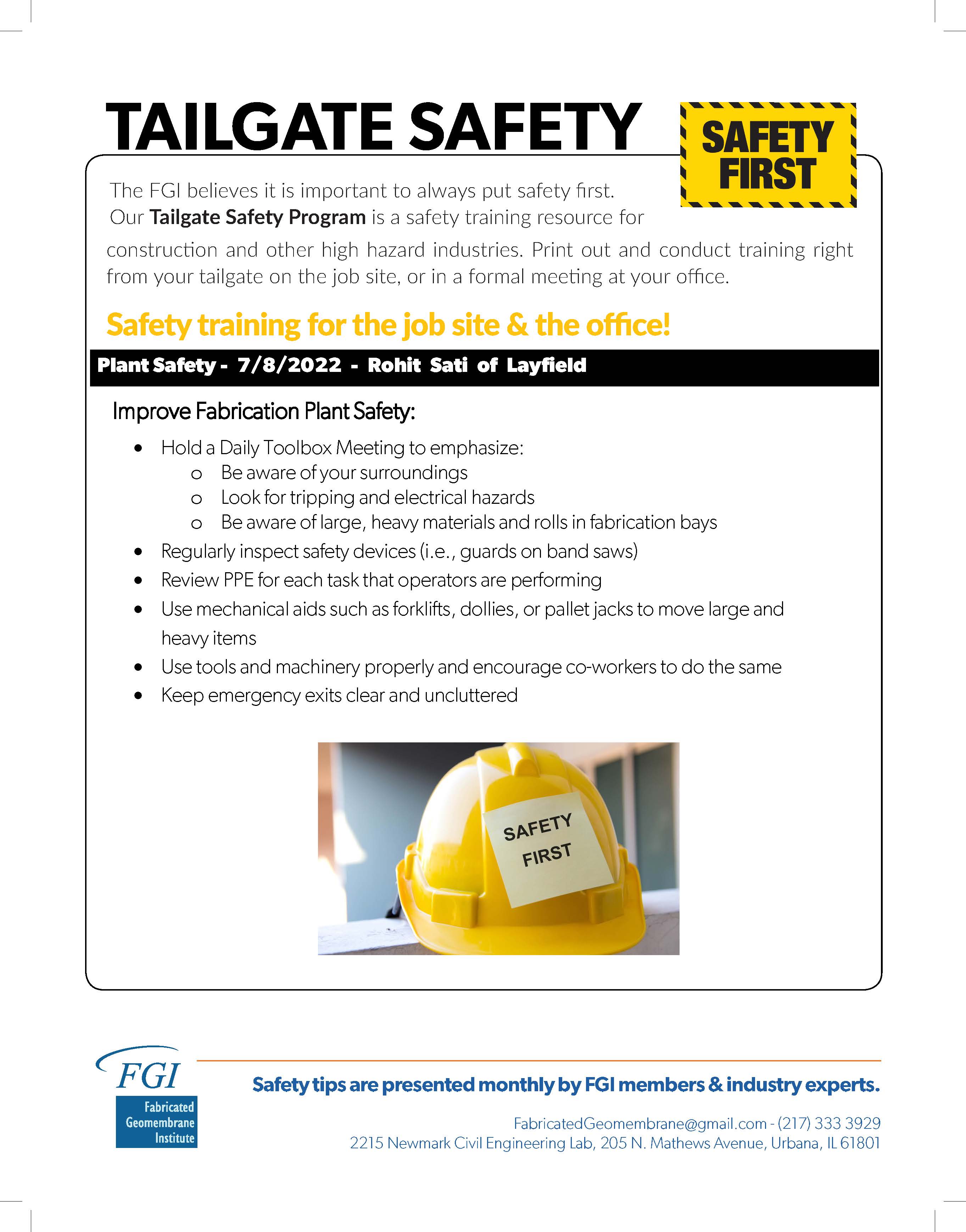 Tailgate Safety Program
