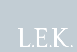 A logo for L.E.K.