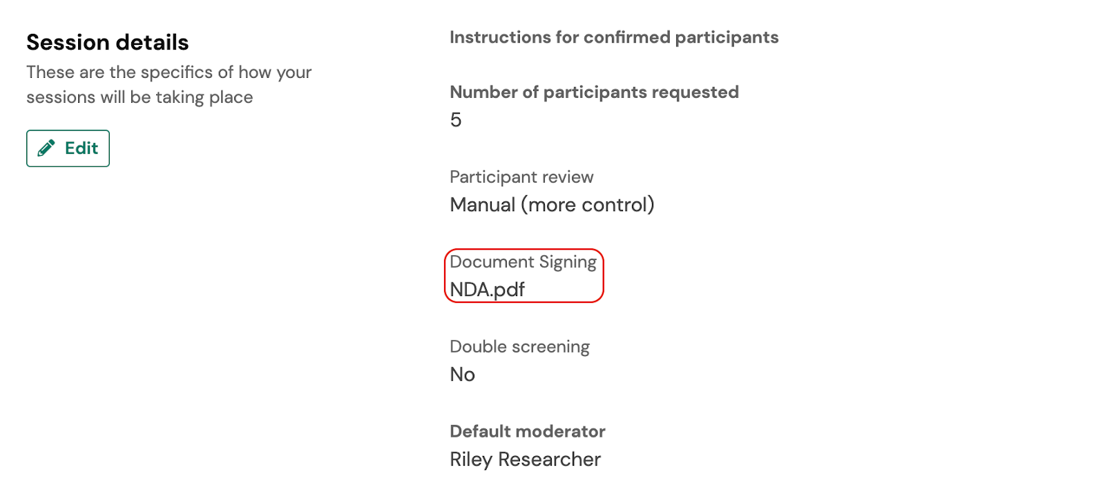 document signing in user interviews