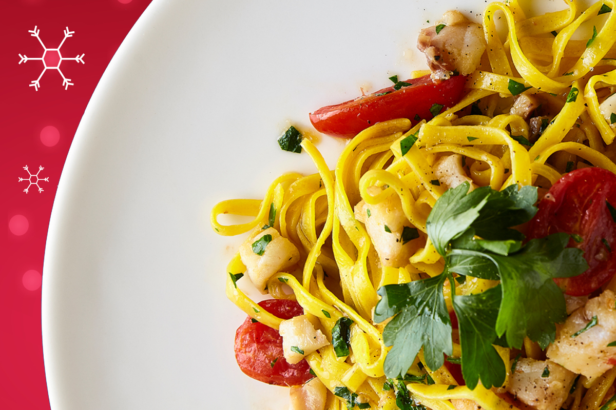 TAGLIOLINI BACCALÀ E POMODORINI