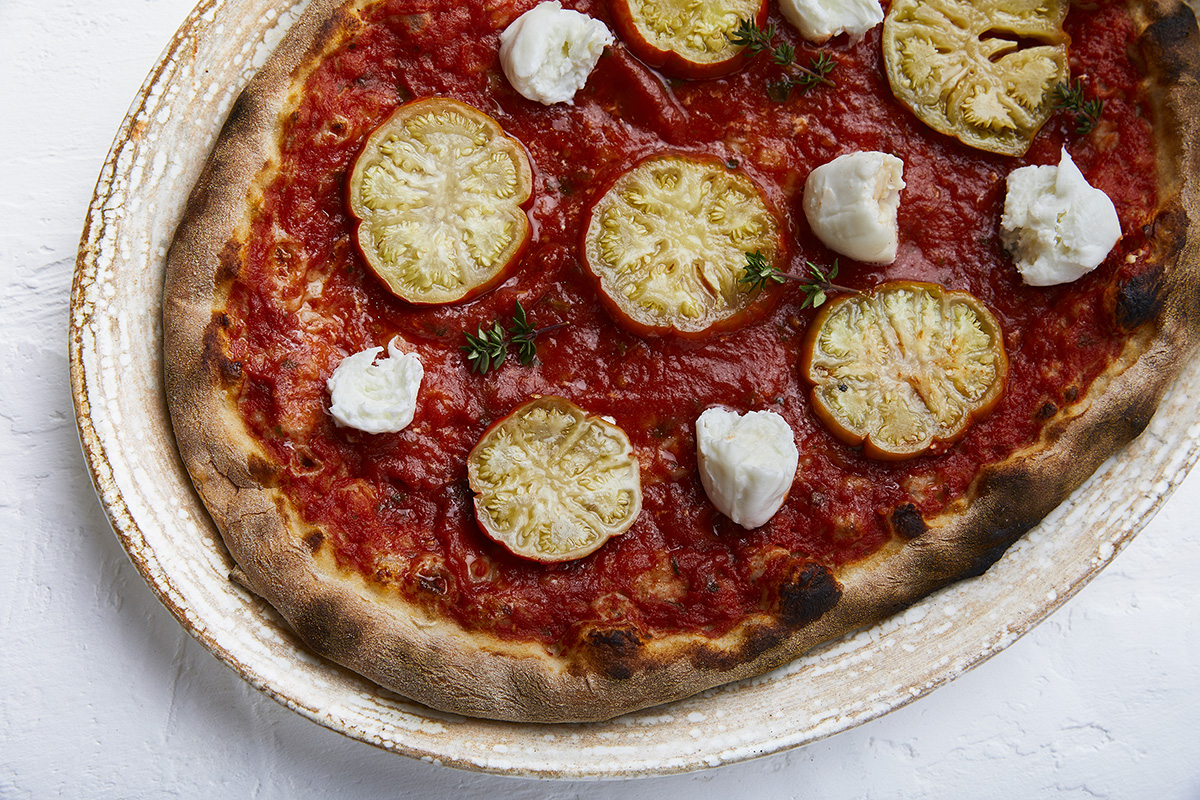 Pizza with Red Aubergine from Rotonda DOP
