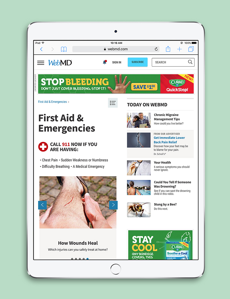 Banner Ads Landing Page For Curad