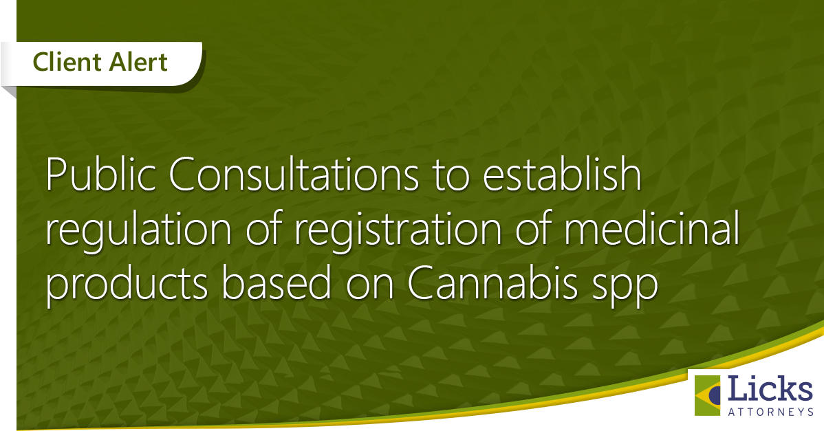 Notice for public comments to stablish regulation of registration of medicinal products based on Cannabis spp