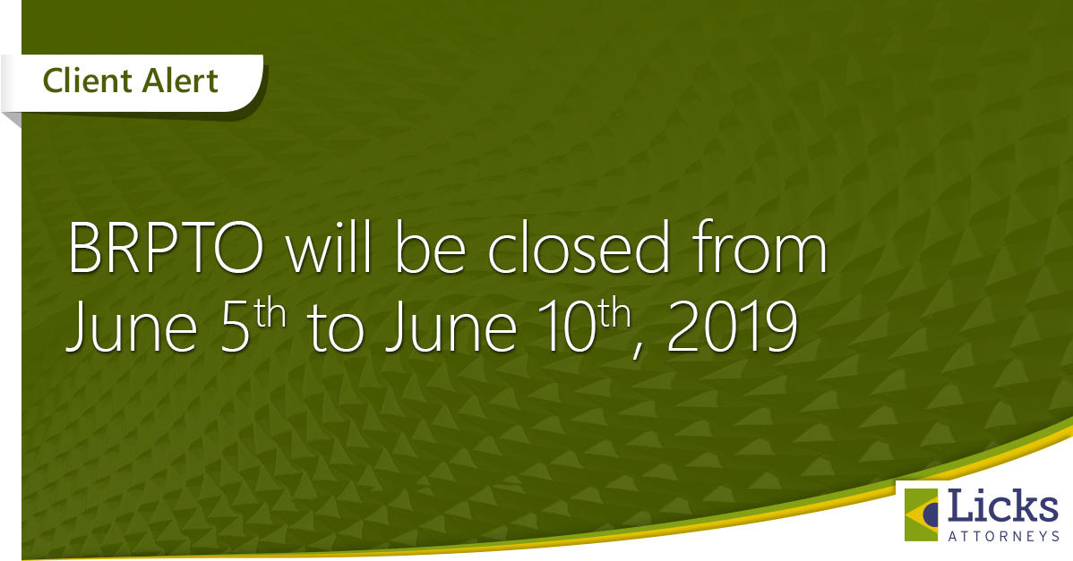 Important message – BRPTO will be closed from June 5th to June 10th, 2019.