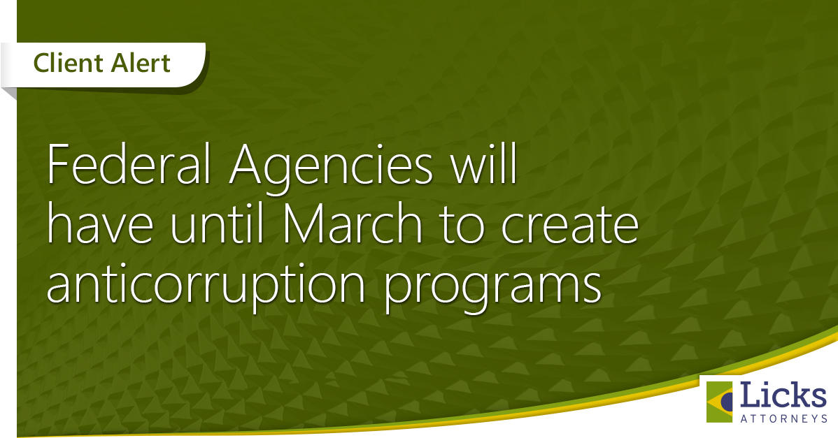 Federal Agencies will have until March to create anticorruption programs