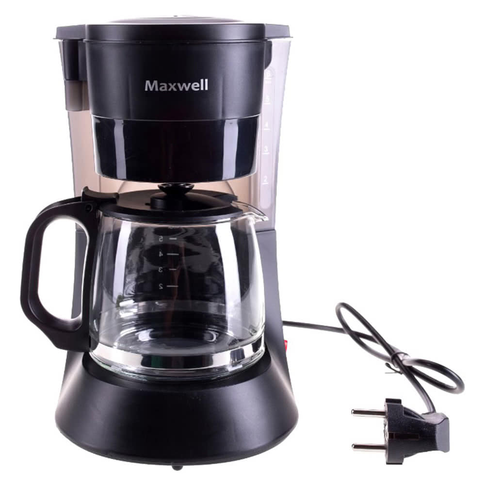 Кофеварка Maxwell MW-1650 цвет черный фото вид спереди