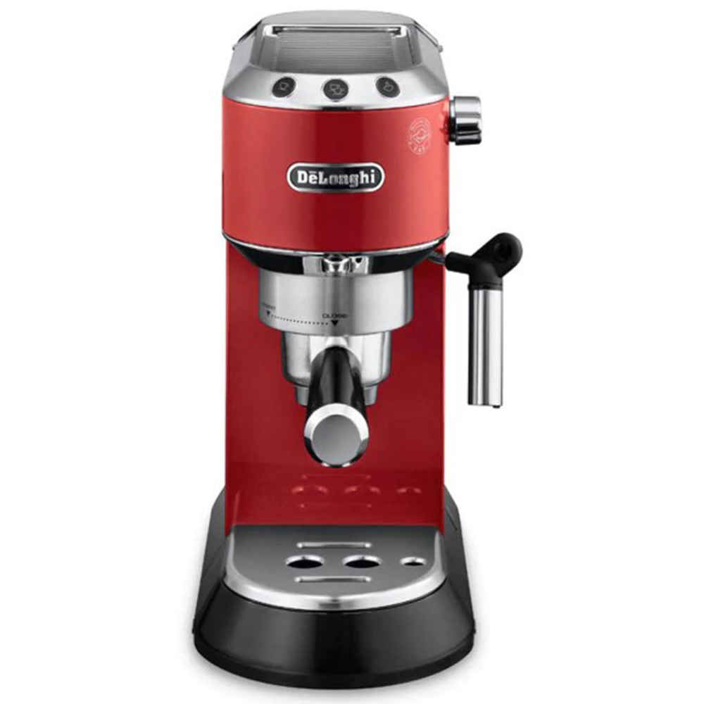 Кофеварка рожковая De'Longhi Dedica EC 680.R цвет красный фото вид спереди