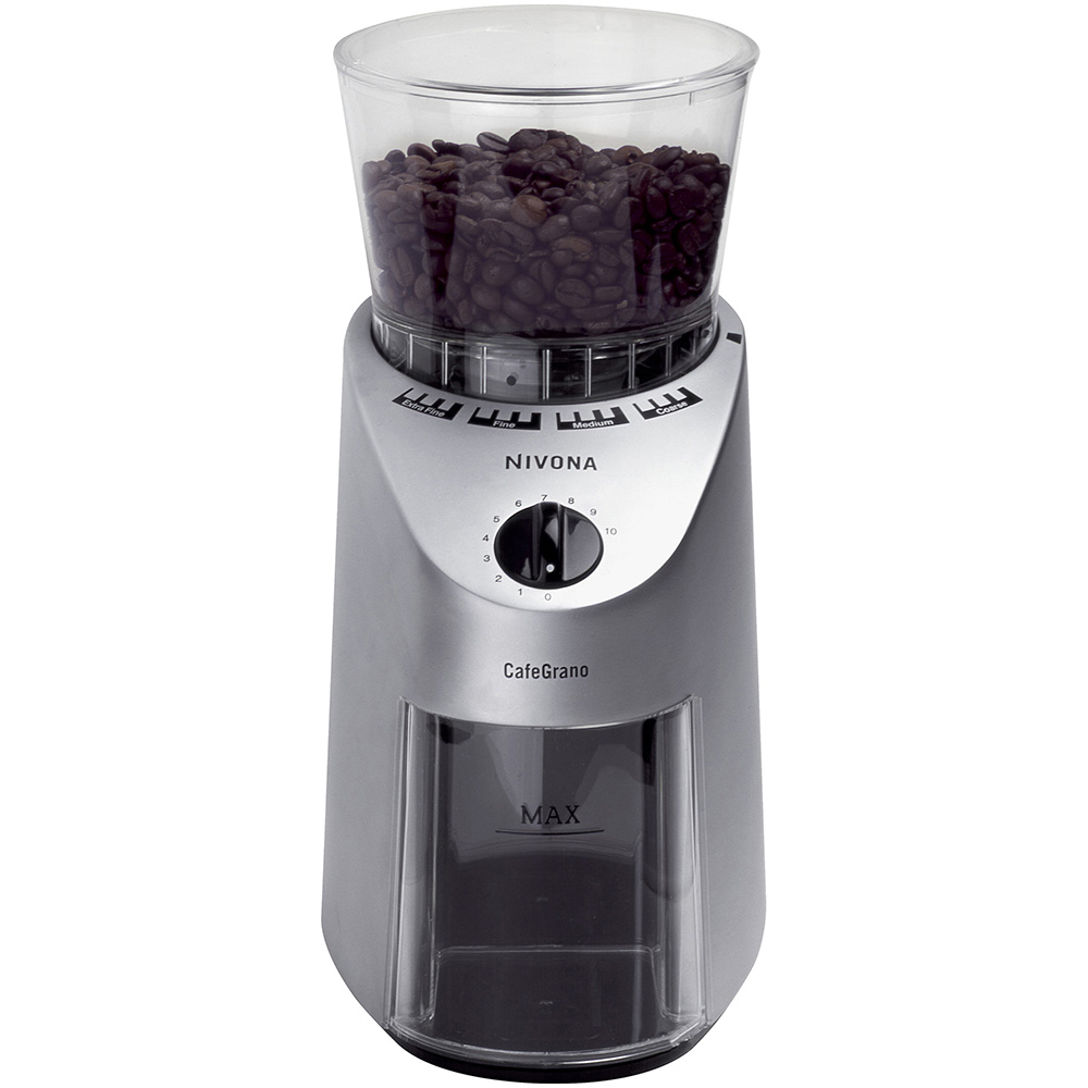 Кофемолка Nivona NICG 130 CafeGrano цвет серебристый фото вид спереди
