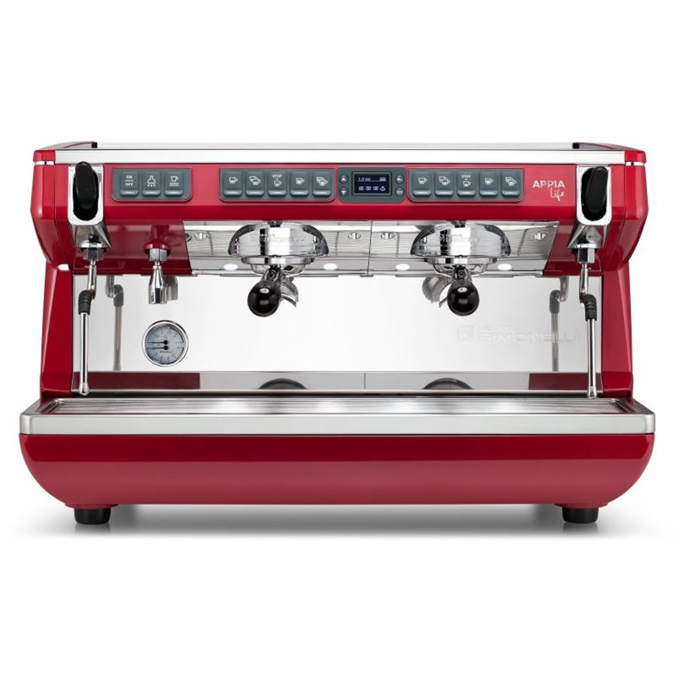 Фотография кофемашины NUOVA SIMONELLI Appia Life 2Gr S 220V Red. Вид спереди
