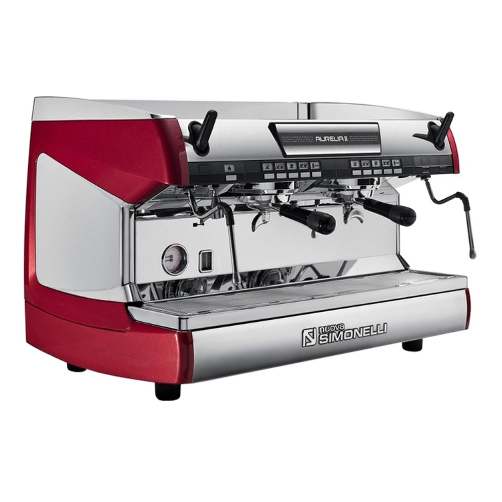 Кофемашина NUOVA SIMONELLI Aurelia II Vol 2 gr perl red+high gr+LED lights главное фото