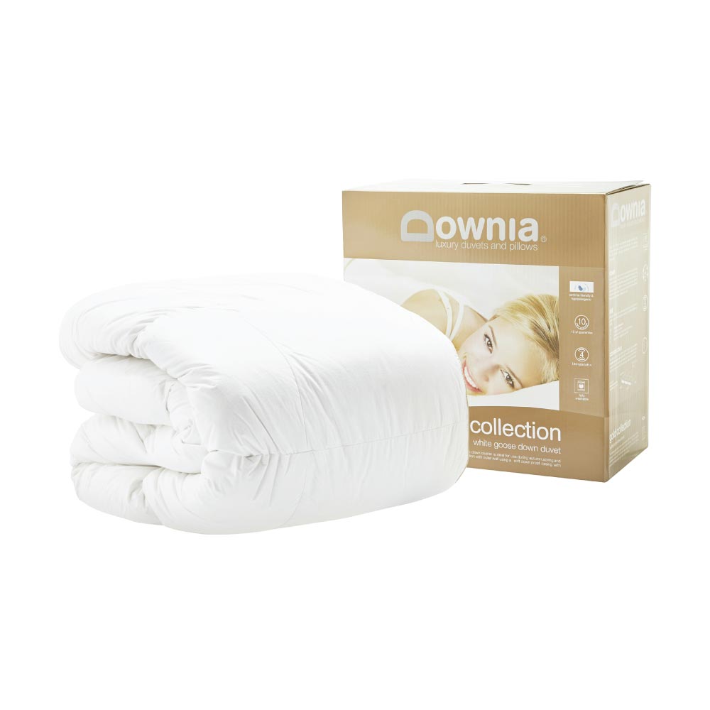 Downia duvet rolled up next to box