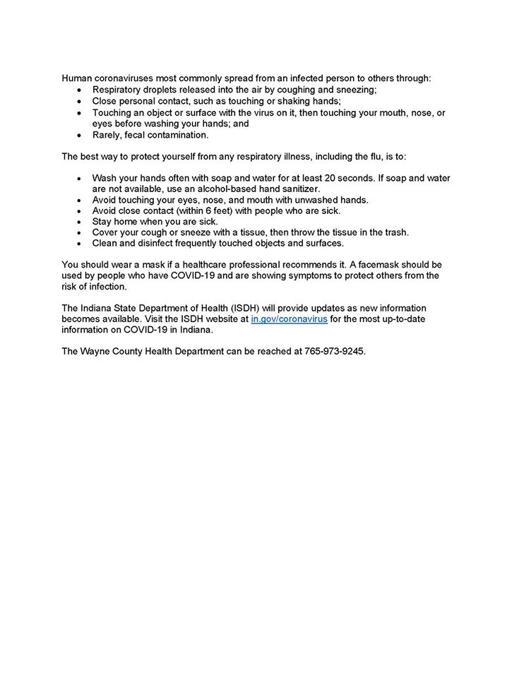 Wayne County Health Department Confirms 2nd Case of COVID19 City of