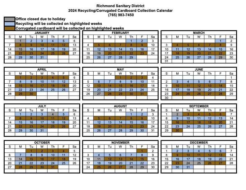 Trash & Recycling Calendar