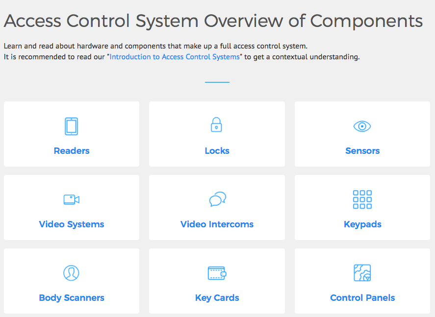 Physical Access Control System Components (PACS)