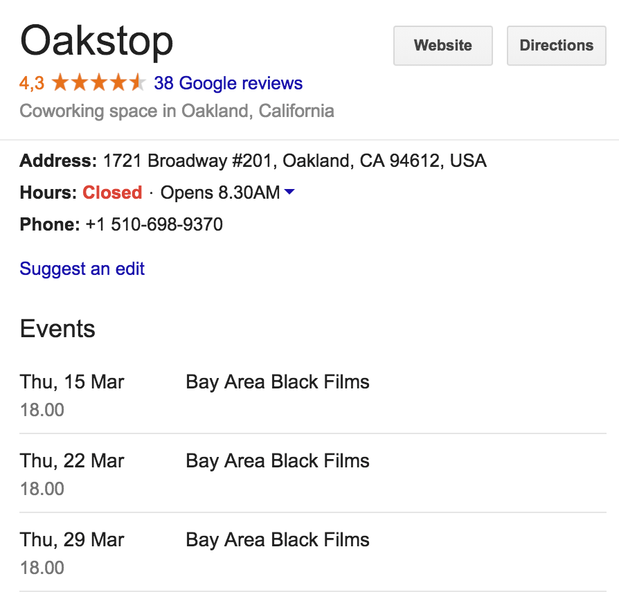 SEO events Google My Business