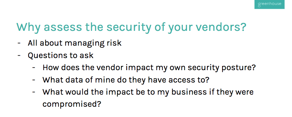 vendor security assessment slide