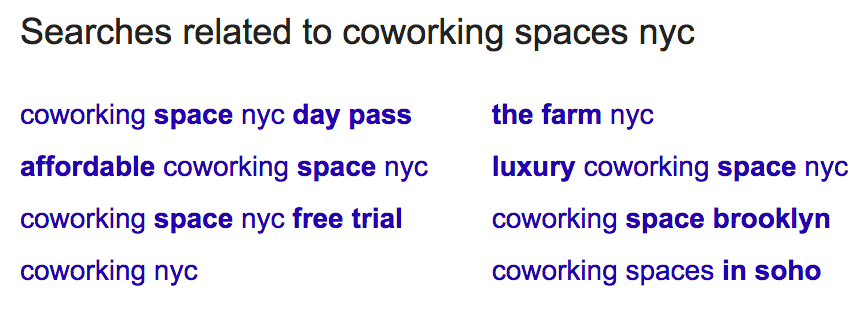 Google releated searches