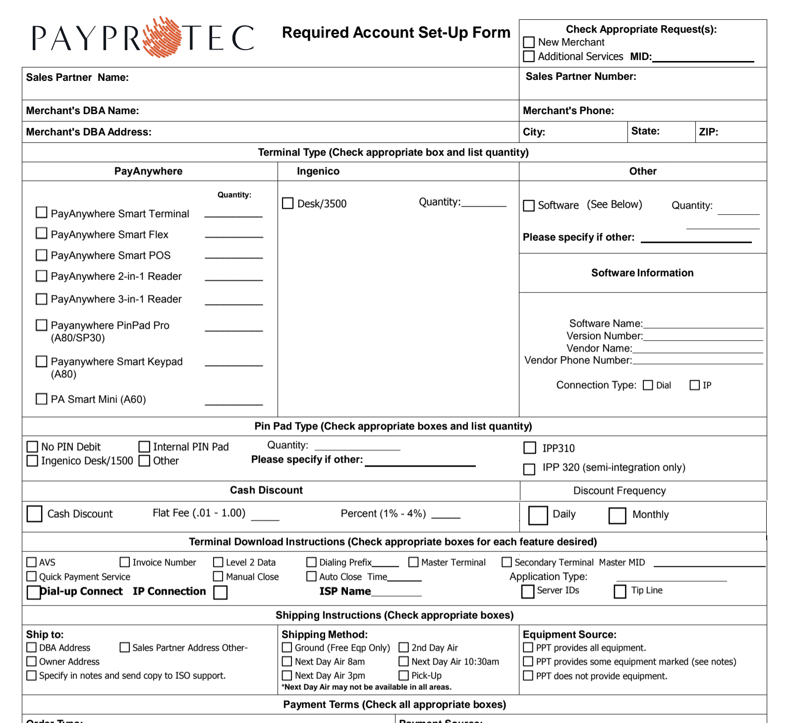 Account Set Up Form