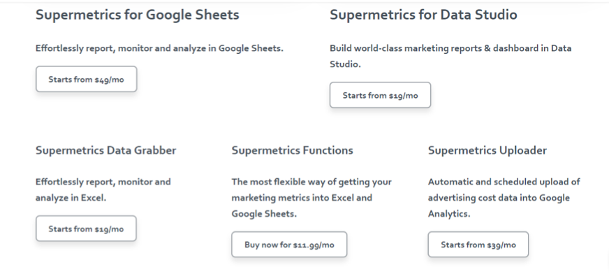 supermetrics pricing