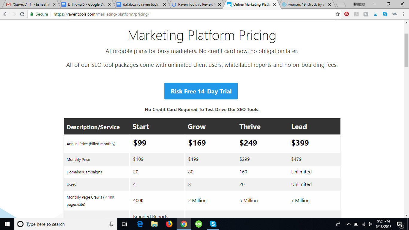 Raven Tools Pricing