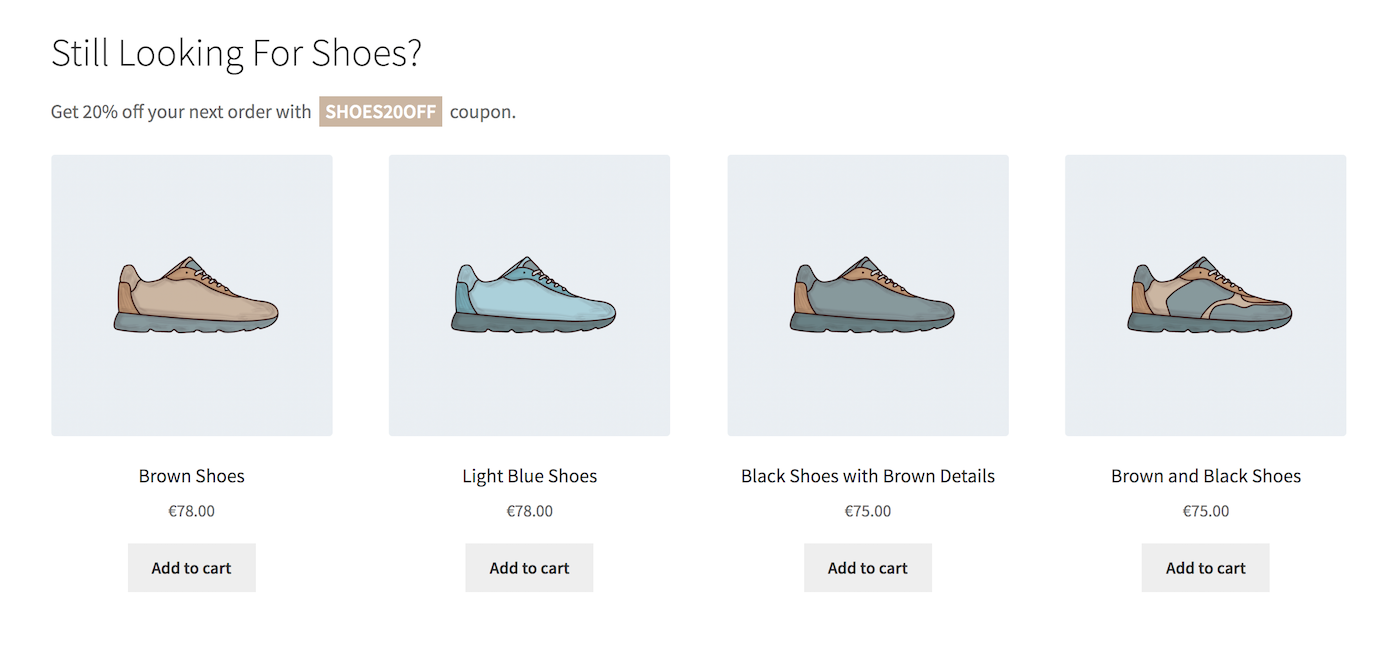 Product recommendation example