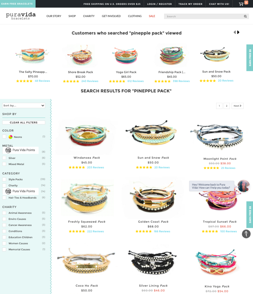 Search result page