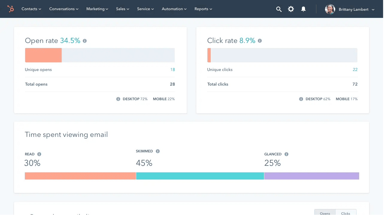HubSpot email marketing tool