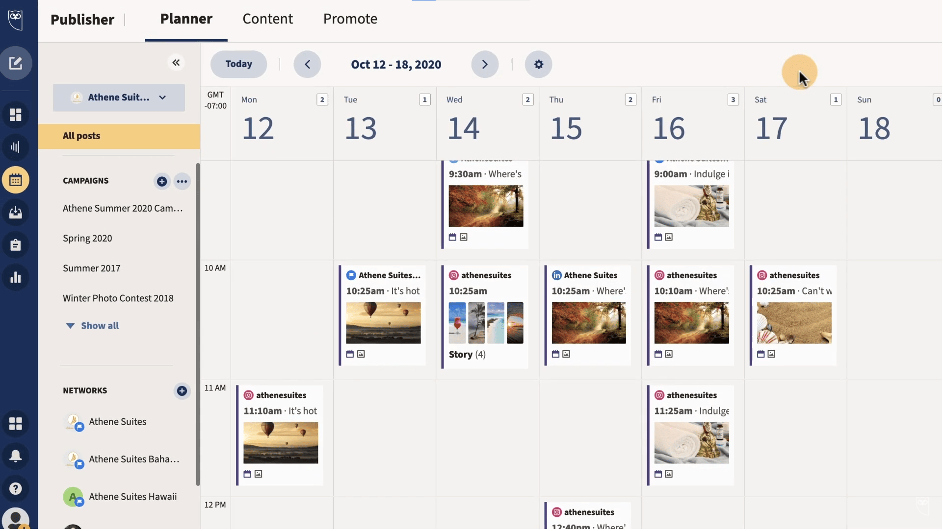 Hootsuite publishing calendar