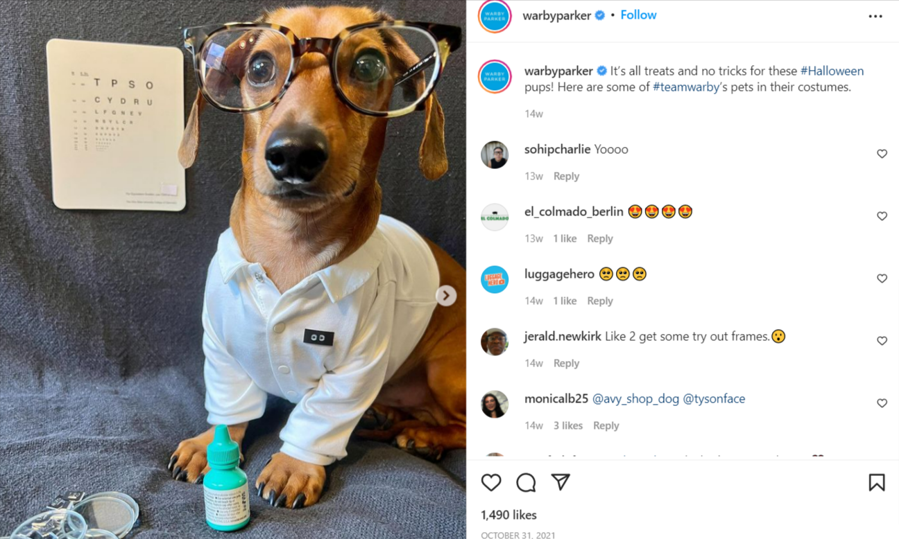 Werby Parker's social media approach
