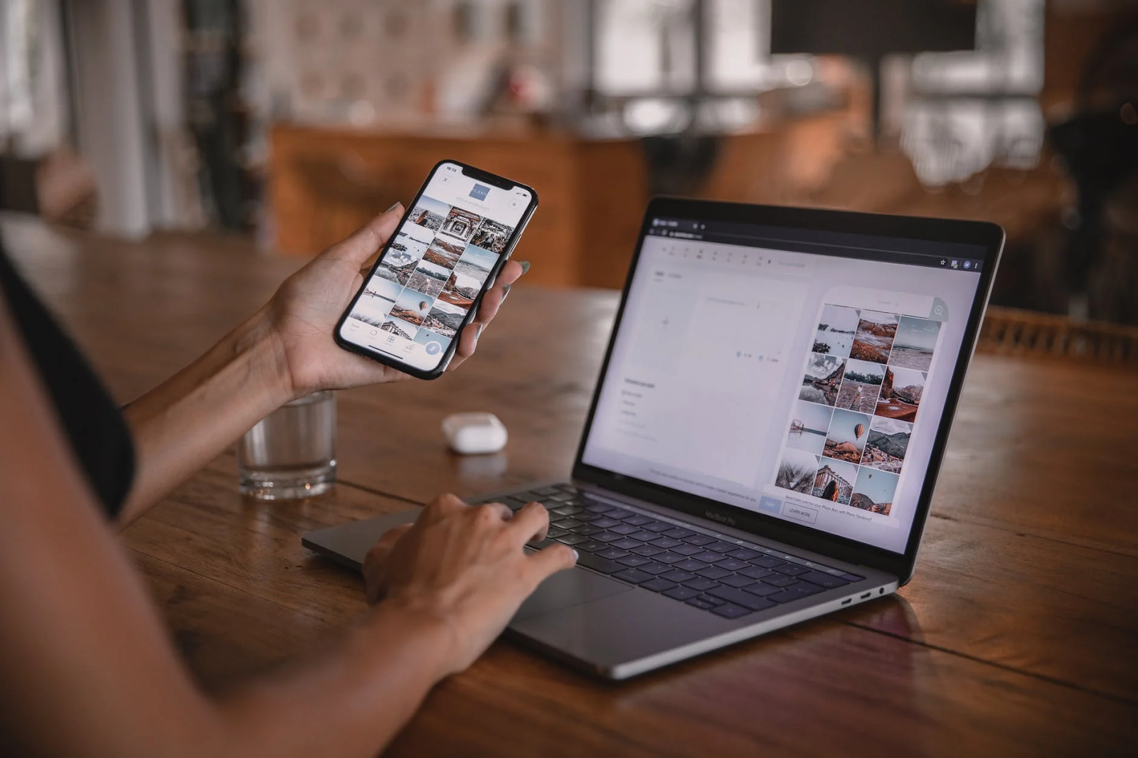 Women using Smartphone and Laptop