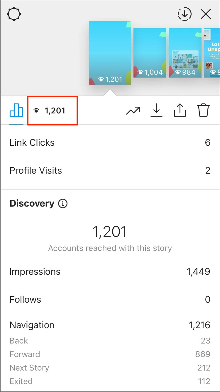 Instagram stories completion rate
