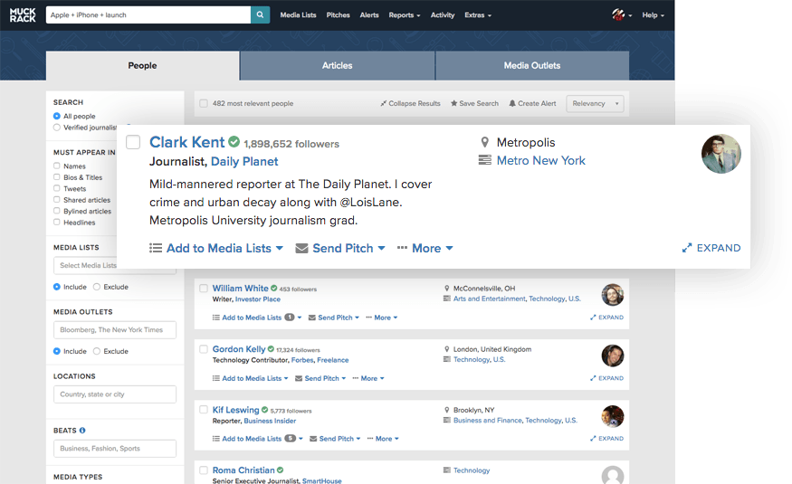 Best digital PR tools and software: Muck Rack
