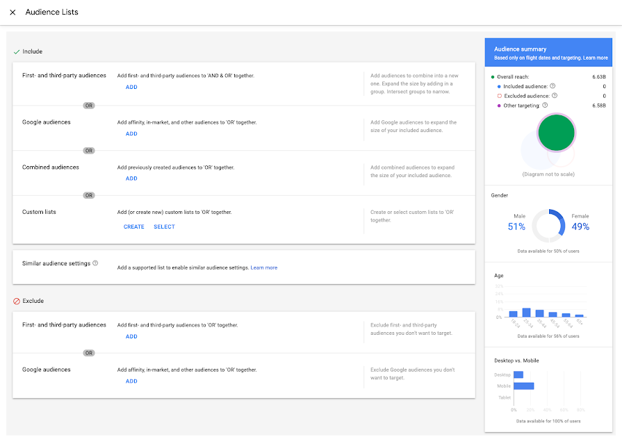 Audience lists in DV360