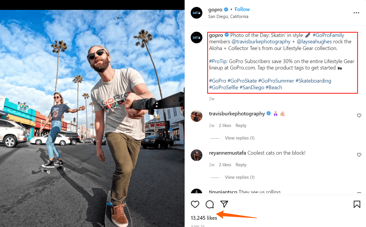 Instagram post from GoPro