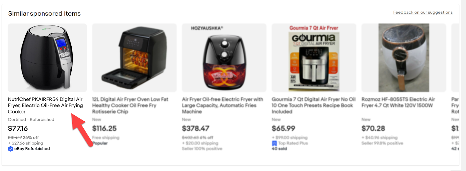 eBay similar sponsored items