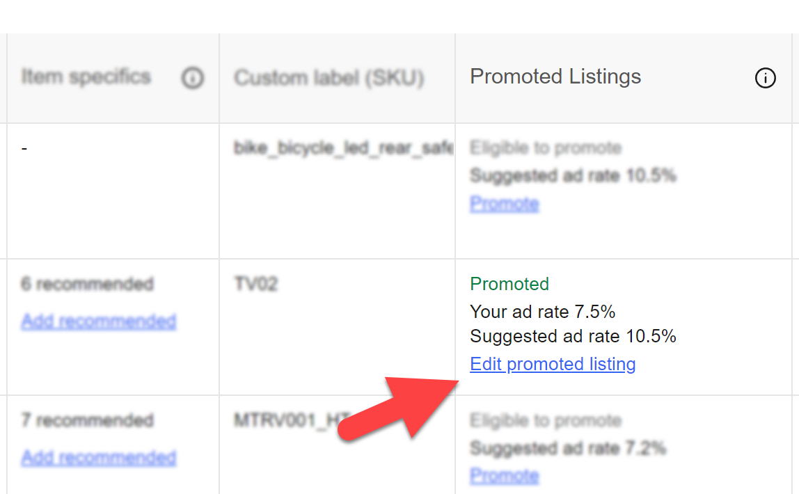 Editing eBay Ads fees