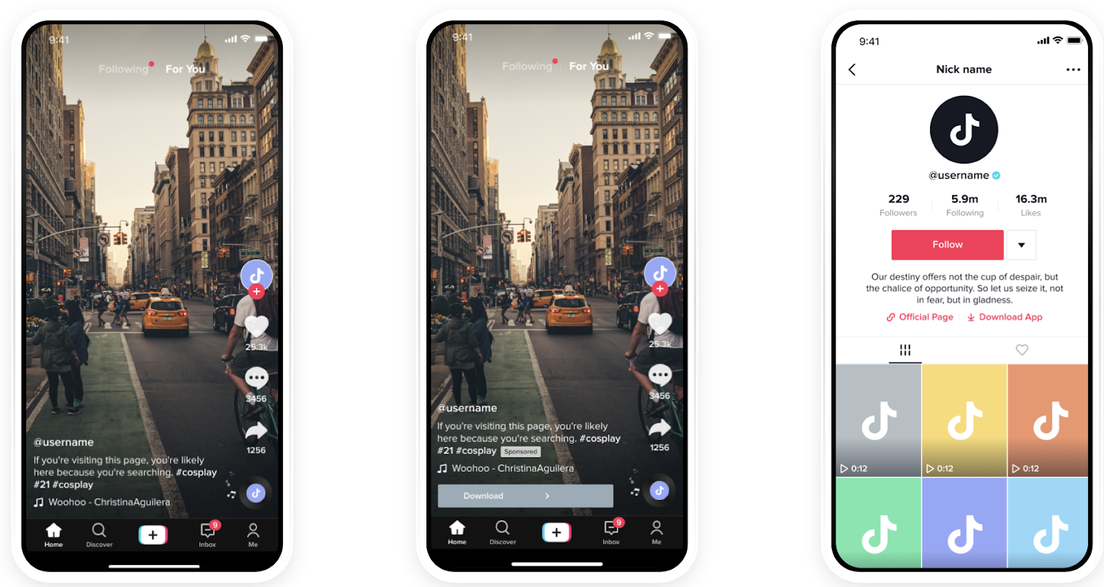 An example of how TikTok Spark Ads appear on the screen