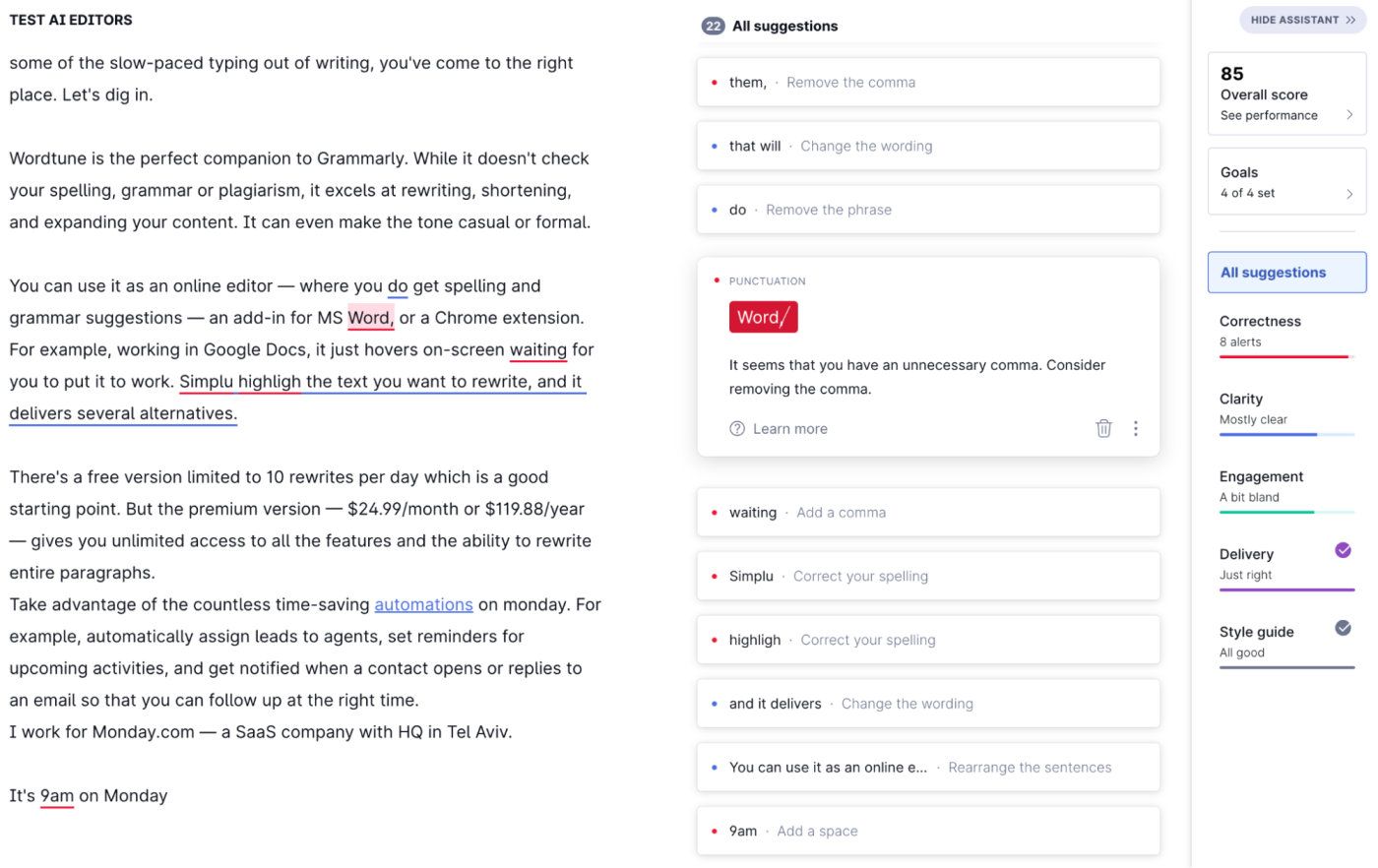 Grammarly is an AI-powered content writing assistant.